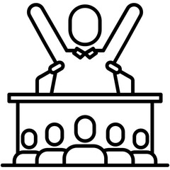 speech icon. government public election symbol. line icon vector stock