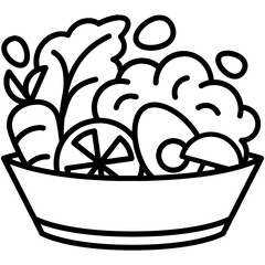 salad icon. vegetarian diet food symbol. line icon vector stock