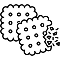 Biscuit Icon. Cookie Bite Symbol. Line Icon Vector Stock 