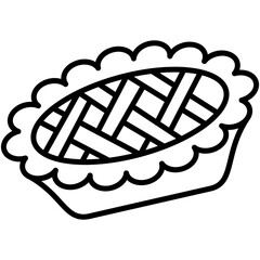 Pie Icon. Cookie Bake Cake Symbol. Line Icon Vector Stock 