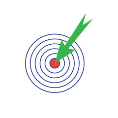 vector illustration, target line icon for apps and websites