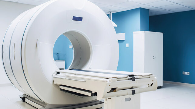 Magnetic resonance imaging machine in the hospital, generative ai.