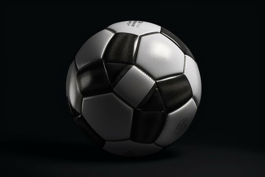 White and black soccer ball on transparent background. Generative AI