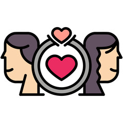 Relationship Icon. Wedding Love Romance Symbol. Line Filled Icon Vector Stock 