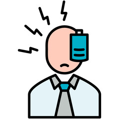 Stress Icon. Depression Pressure Symbol. Line Filled Icon Vector Stock 