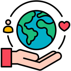 CSR Icon. Life Give Back Symbol. Line Filled Icon Vector Stock 