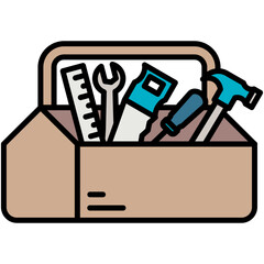 Carpenter Icon. Hammer Tool Building Symbol. Line Filled Icon Vector Stock 