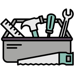 Carpenter Icon. Hammer Tool Building Symbol. Line Filled Icon Vector Stock 
