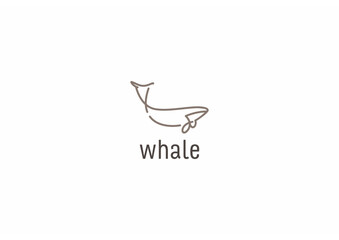 Template logo design solution with whale minimalist sign