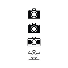 A set of camera icon vector art illustration.