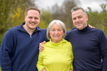 Three generation family, grandmother, son and grandson