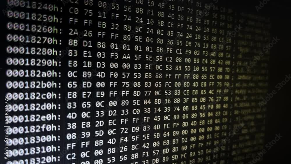 Wall mural system numbers code on black background