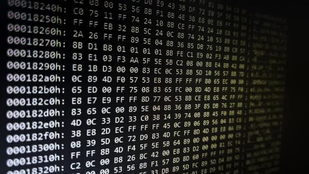 System Numbers Code On Black Background