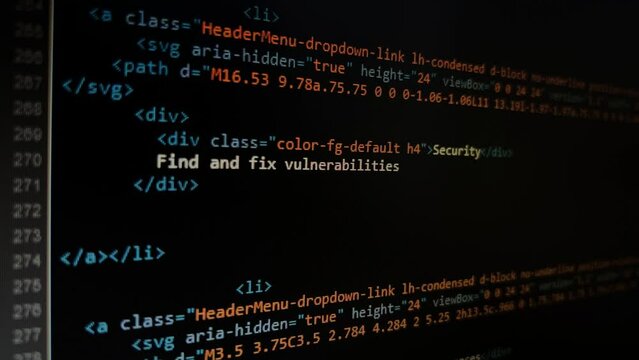Color Program Code On Black Background