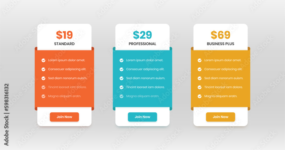 Wall mural minimalistic abstract pricing comparison list template design