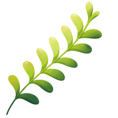 green leaves isolated on transparent background