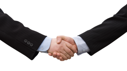 handshake of two businessmen on a png  background
