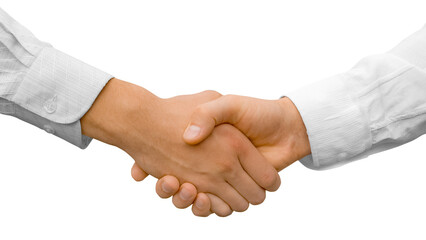 handshake of two businessmen on a png  background