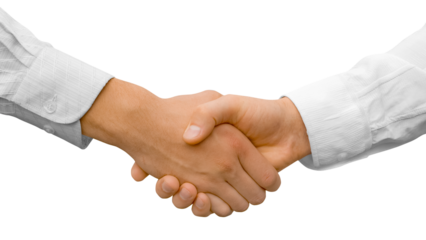 handshake of two businessmen on a png  background