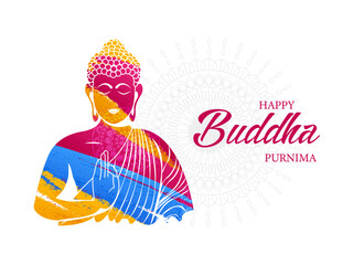 Vector Illustration of Gautam Buddha for the Buddha purnima celebration.