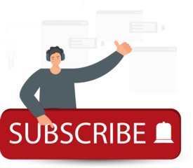 Person asking subscribe to the channel, button subscribe with bell, bell notification for social media, notification icons