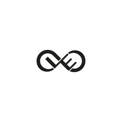 Letter LE and Infinity logo or icon design - obrazy, fototapety, plakaty