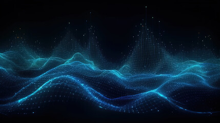 Fototapeta premium Wave grid abstract graphics,created with Generative AI tecnology.