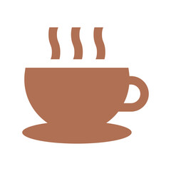 Hot Coffee Cup Logo Icon. Coffee Mug with Steam. 