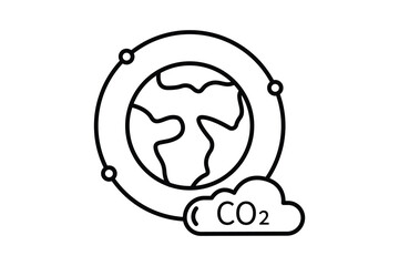 Atmospheric pollution icon illustration. icon related to global warming, CO2. Line icon style. Simple vector design editable