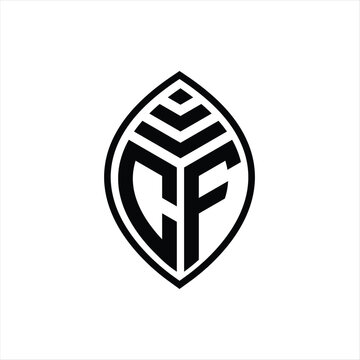 recommend clip art: CF Logo monogram leaf shape isolated outline design template