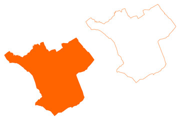 Steenwijkerland municipality (Kingdom of the Netherlands, Holland, Overijssel or Oaverysel province) map vector illustration, scribble sketch Stienwiekerlaand or Steenwijk map