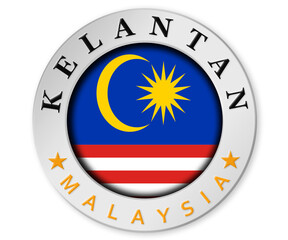 Silver badge with Kelantan and Malaysia flag