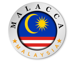 Silver badge with Malacca and Malaysia flag
