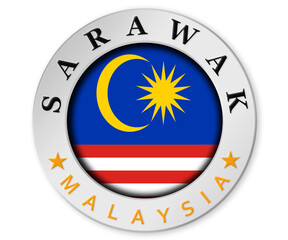 Silver badge with Sarawak and Malaysia flag