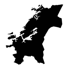 Trondelag county map, administrative region of Norway. Vector illustration.