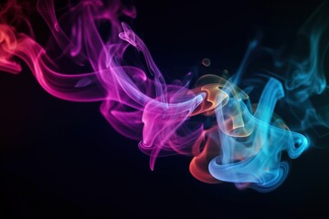 Abstract colored smoke on black background. Generated ai.