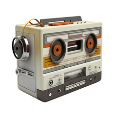Fototapeta premium Retro Portable Stereo Boombox Radio Cassette Recorder 80s. Vintage Boom Box Cassette Tape Player. AI Generated