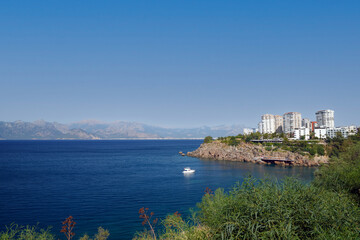 Fototapeta premium The central part of the coast within the city of Antalya, Turkey 