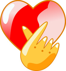 Korean finger heart  I love you hangul logo vector illustration. Korean symbol hand heart, a message of love hand gesture.