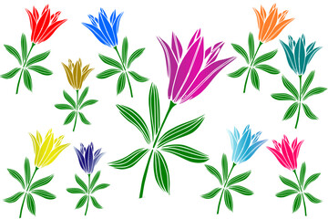 Trendy pattern made of beautiful wood lily flowers, spring and summer background	