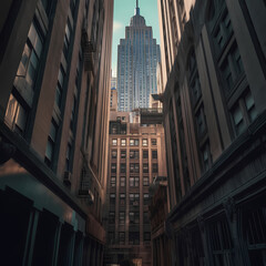Fototapeta na wymiar Wallstreet Finanzsektor Bankenviertel in New York, Tokio, Frankfurt, Hong Kong, kreiert durch generative KI