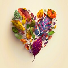 Valentine Heart Leaf, Heart Leaves, Love Shape, Generative AI