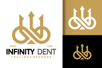 Infinity Trident Logo vector icon illustration