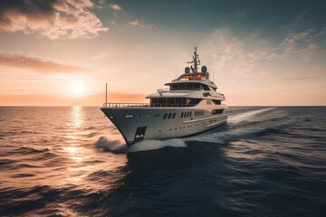Fototapeta na wymiar luxury yacht on the water