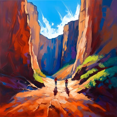 Summer Authentic outdoor experiences, showcase warm-weather adventure, fun, Hand drawn abstract, Vibrant Ink And Luministic Oil Painting, Background, artwork Concept, Abstract luxury, generative AI
