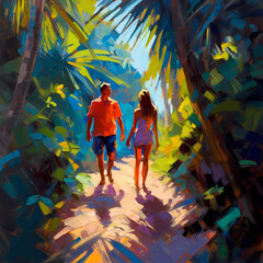 Summer Authentic outdoor experiences, showcase warm-weather adventure, fun, Hand drawn abstract, Vibrant Ink And Luministic Oil Painting, Background, artwork Concept, Abstract luxury, generative AI
