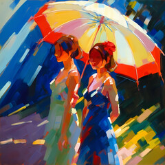 Summer Authentic outdoor experiences, showcase warm-weather adventure, fun, Hand drawn abstract, Vibrant Ink And Luministic Oil Painting, Background, artwork Concept, Abstract luxury, generative AI
