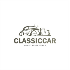 Classic Car Logo Design Vector Image