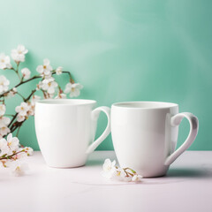 Fototapeta premium Two mugs mockup