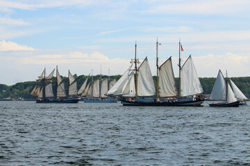 Cruise yachts at the annual world regatta, Kiel Germany